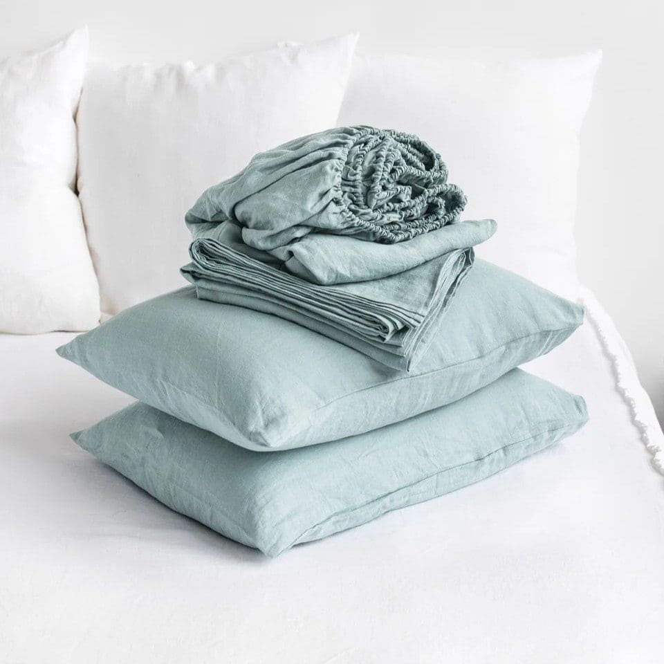 Pure European Linen Bed Sheets Set | Choice of Colors & Depth