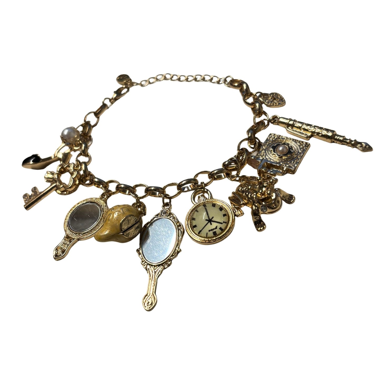Mirror Mirror Fantasy Gold Charm Bracelet | Fairytale Jewelry