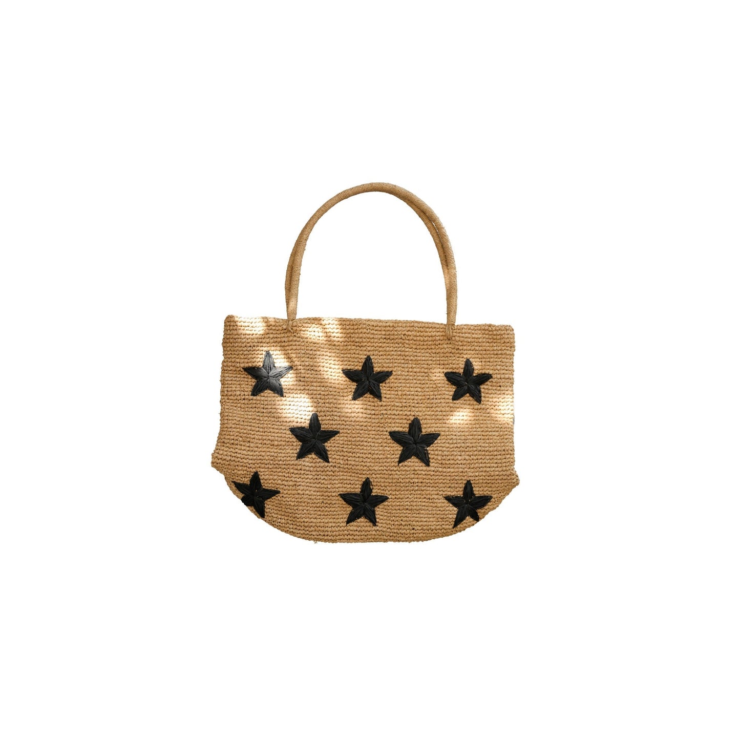 Morgan Stars Pattern Raffia Tote