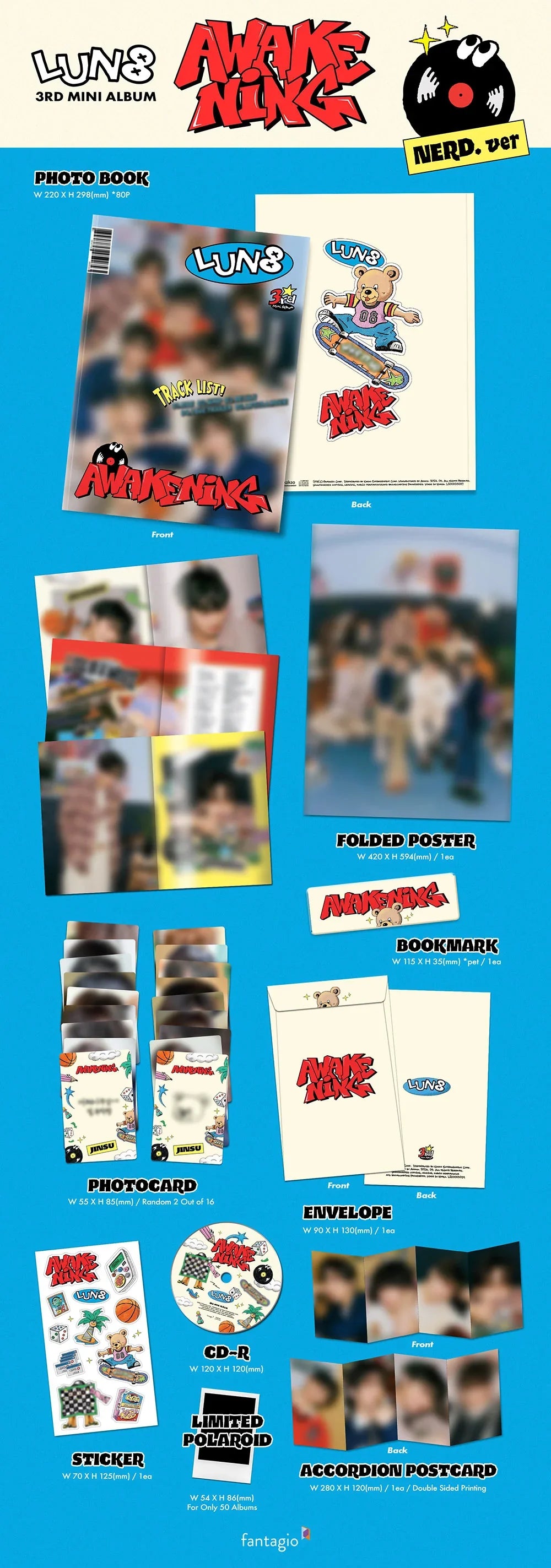 Lun8 3rd Mini Album - Awakening Photobook (Nerd Ver)