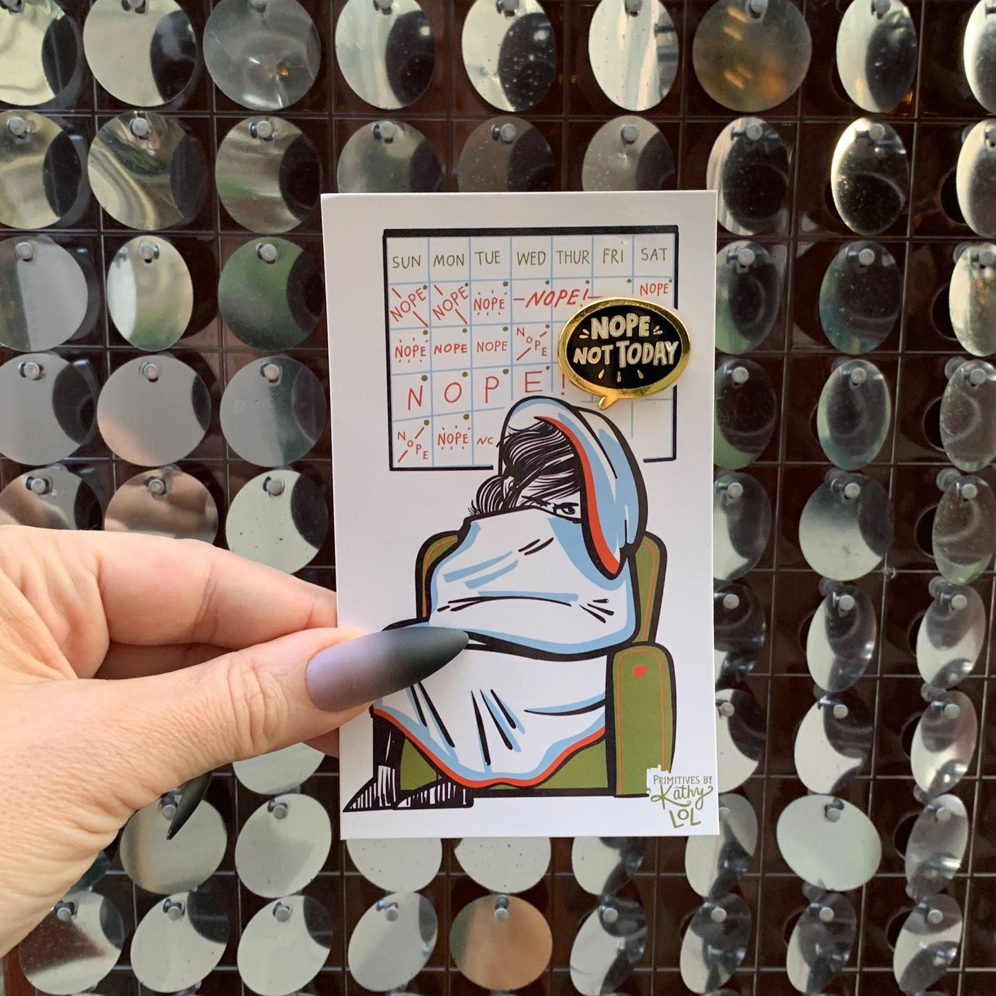 Nope, Not Today Enamel Pin in Bubble Design - Osadia Concept Store