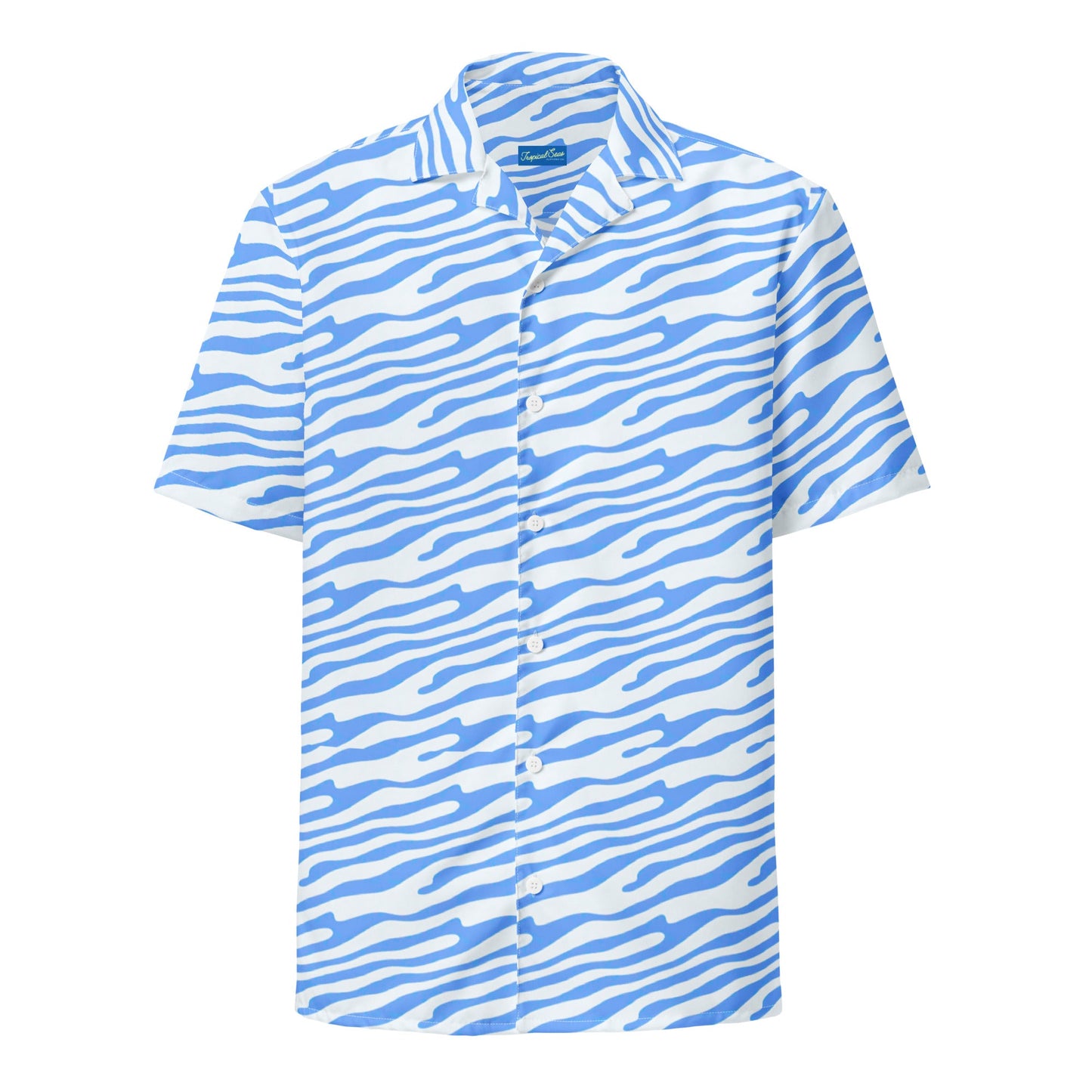 Ocean Blue Button Down Hawaiian Shirt