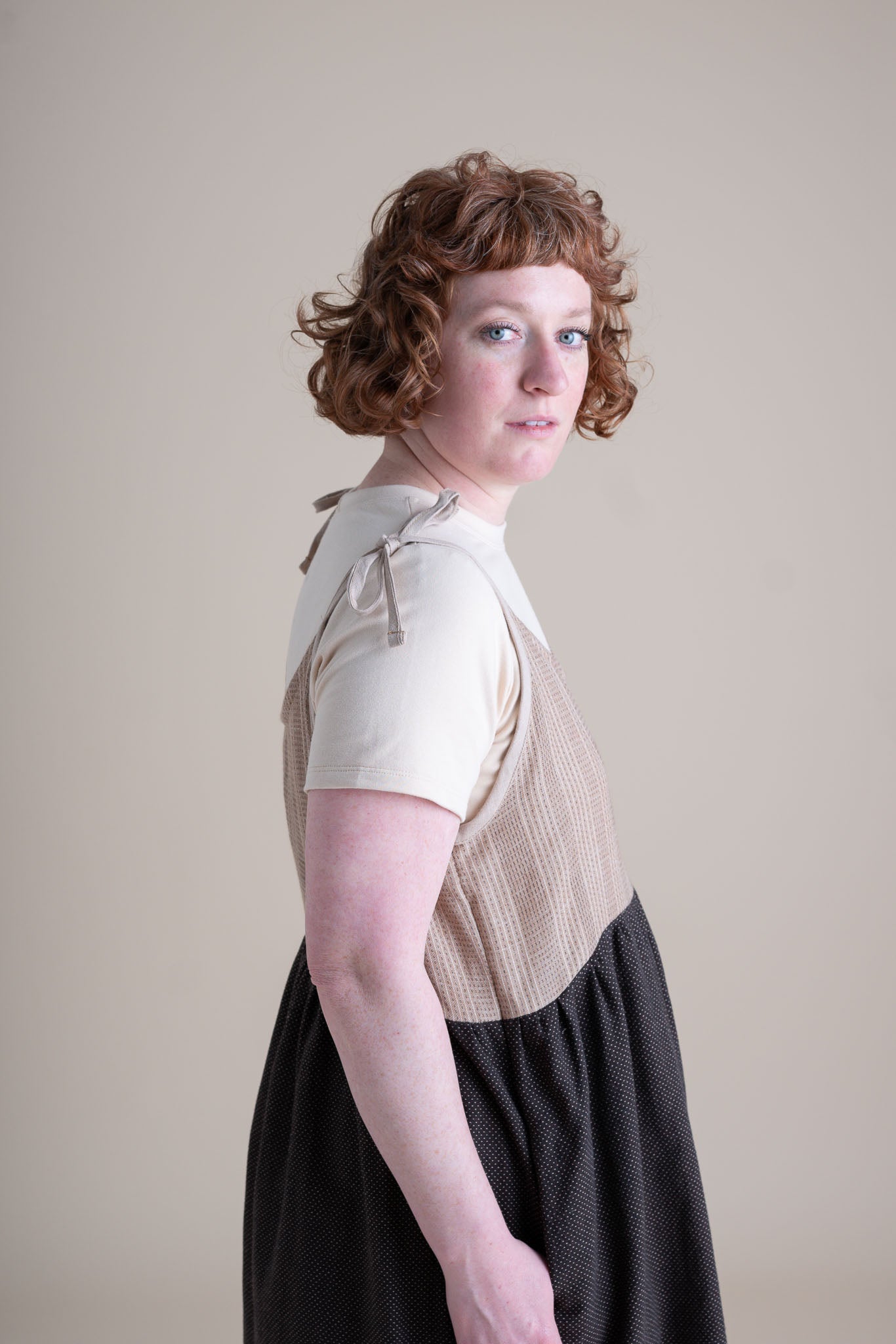 Rosie Dress in Latte Stripe