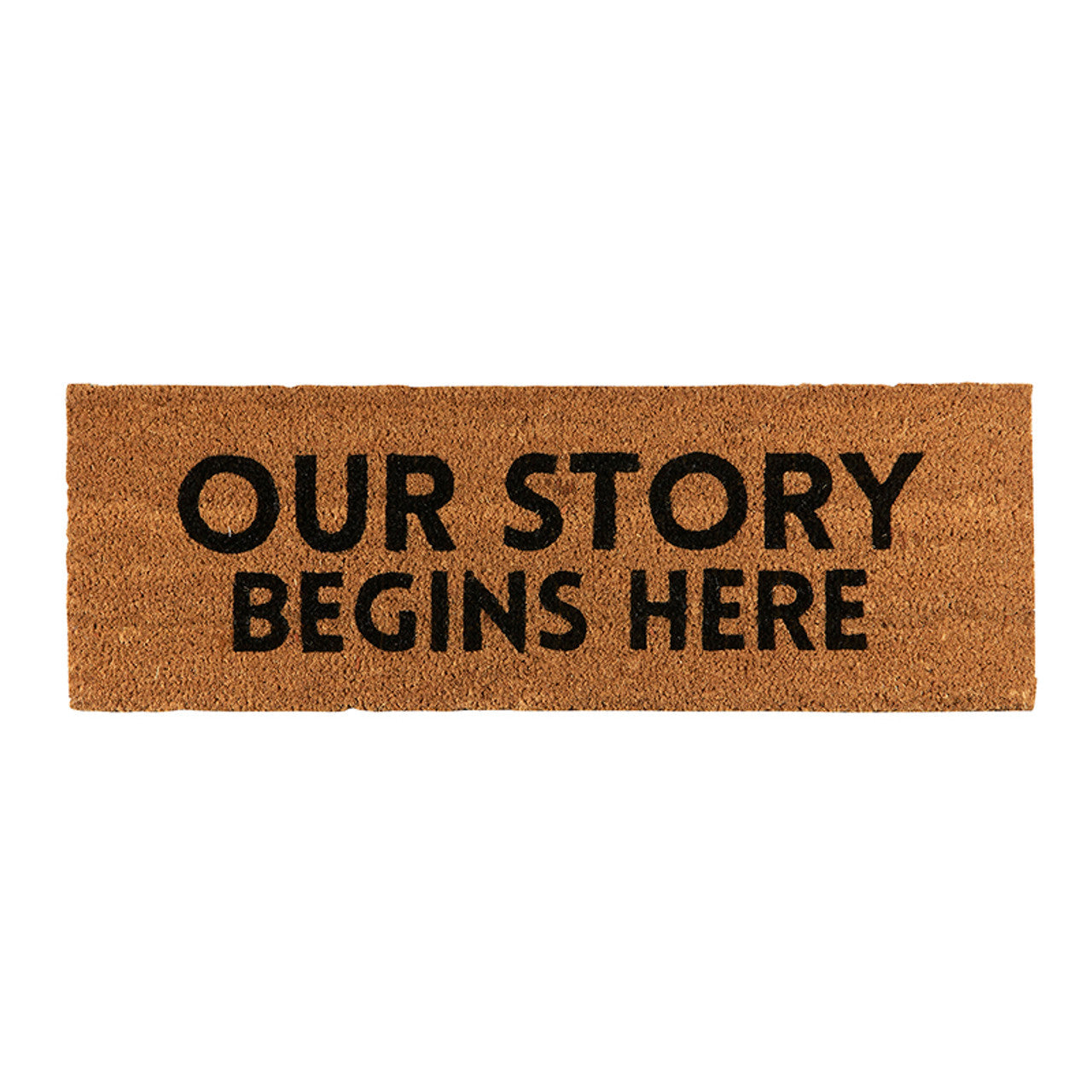 Our Story Begins Here Coir Door Mat | Welcome Outdoor Indoor Rug | 30" x 10"