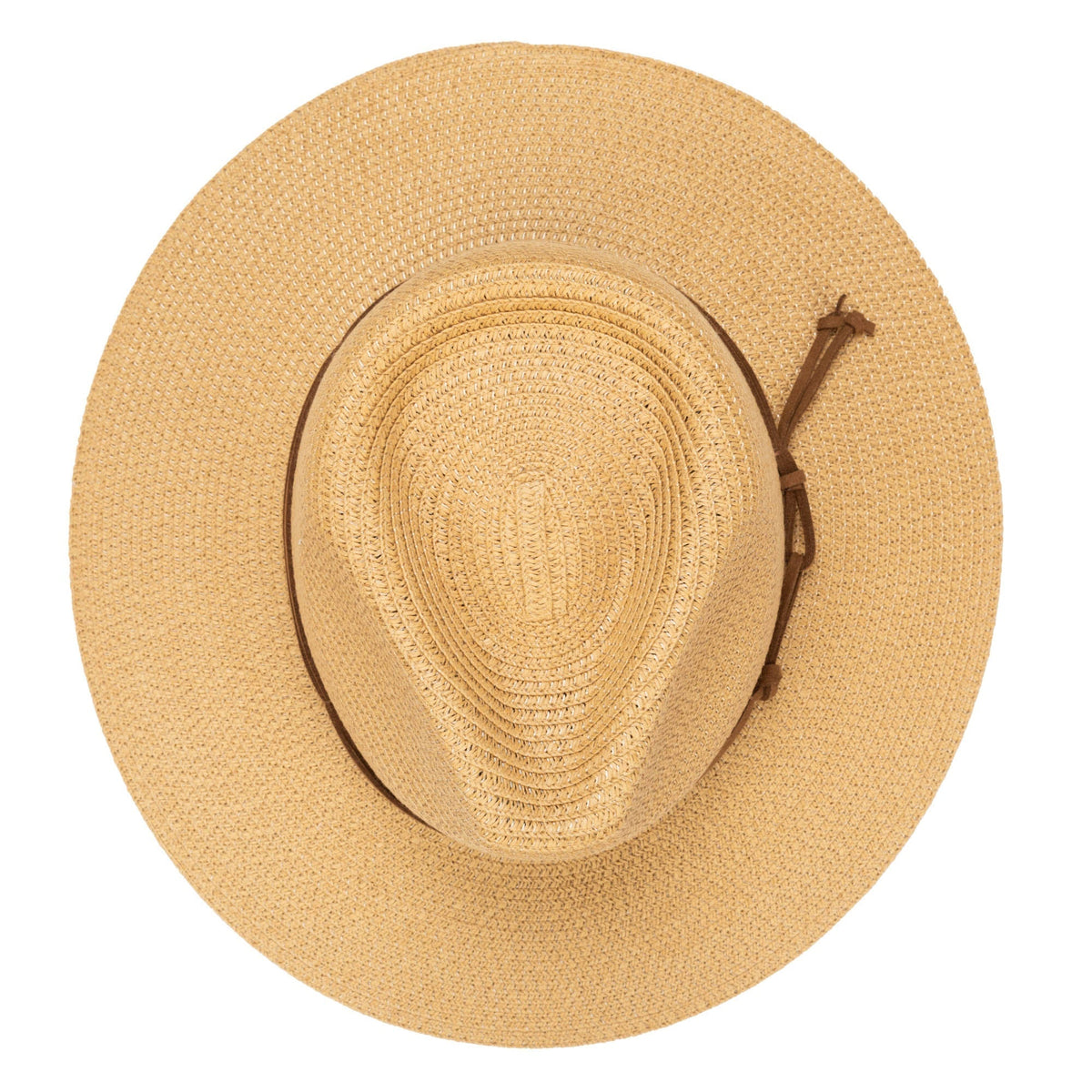 Men's Paperbraid Fedora With Faux Suede Looped Braid