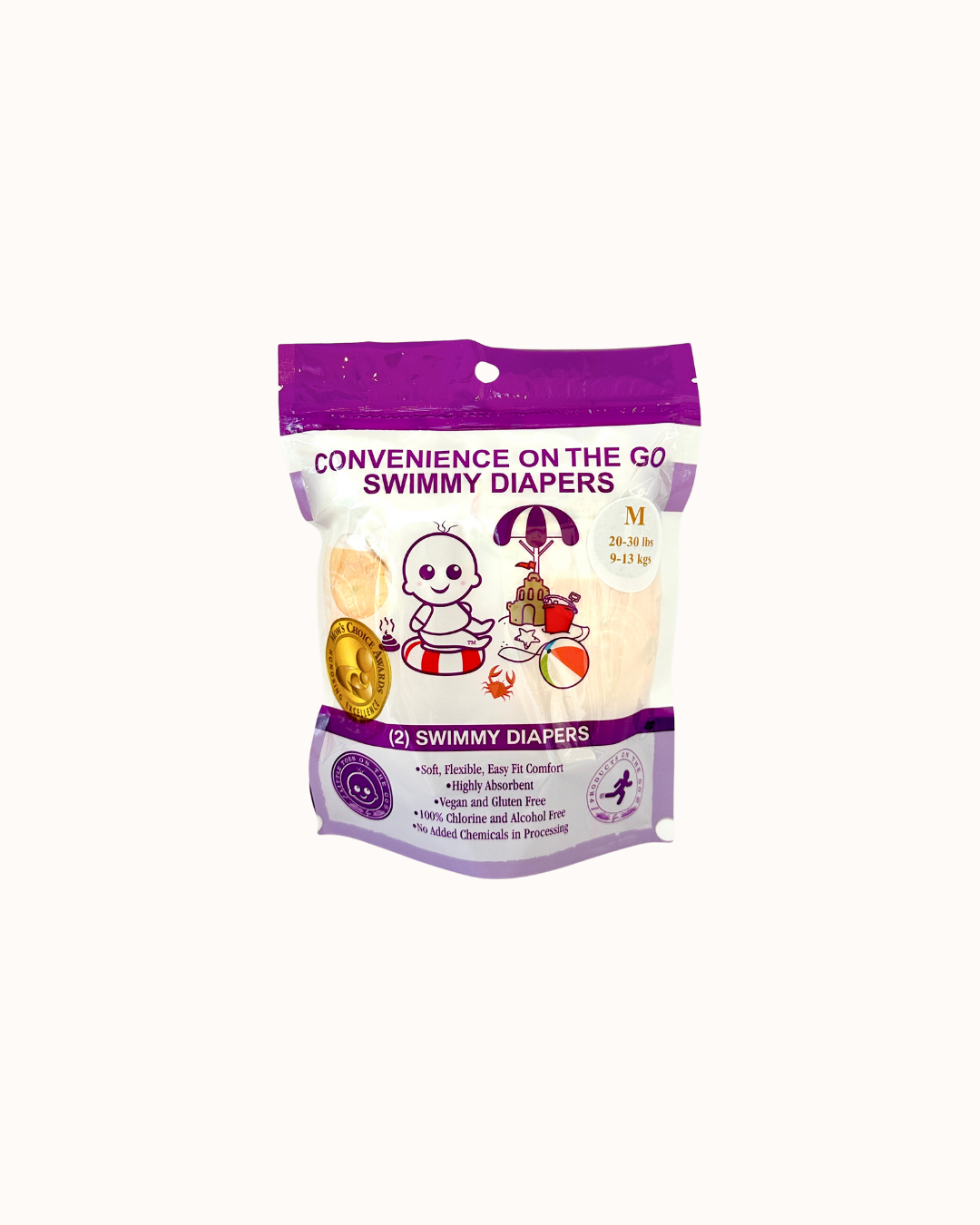 Little Toes Natural Disposable Swim Diaper - Convenience On The Go 2 Pack