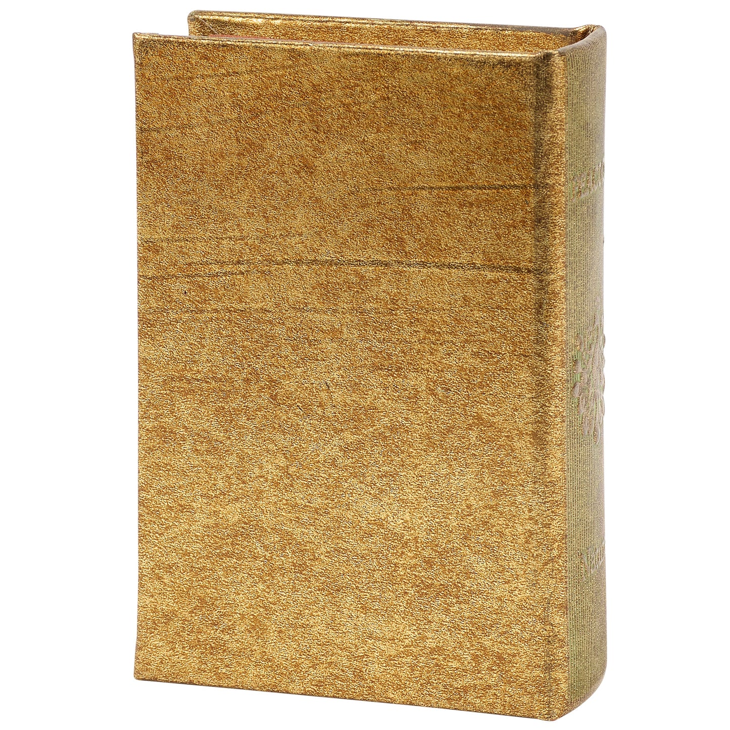 Peacock Metallic Gold Vintage Book Box | Faux Leather Wrap Book Shaped Storage Stash Trinket Box