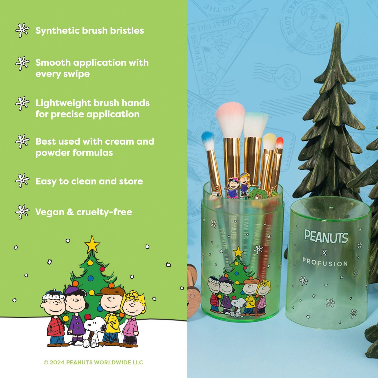 Peanuts Holiday | Merry & Bright Brush Set with Case - Osadia Concept Store