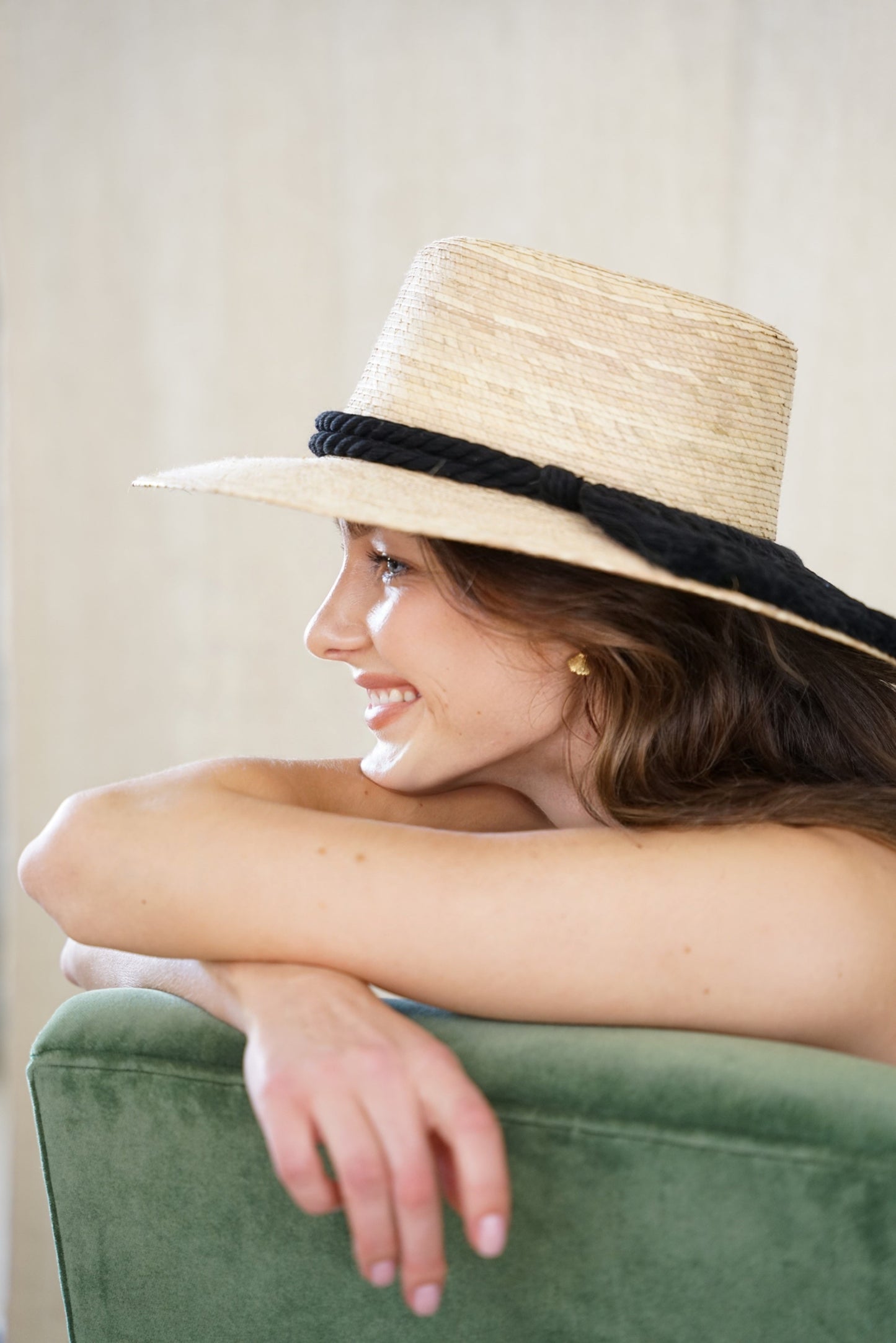 Naples Palm Hat - Half Moon Band