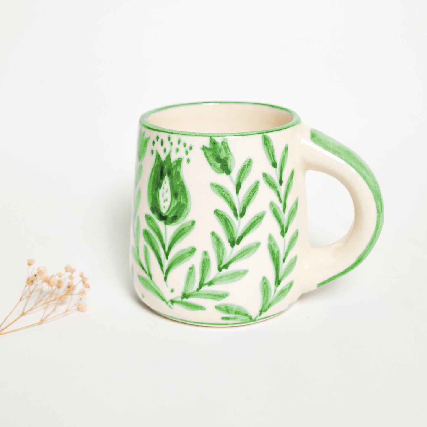 Green Anaar Coffee Mug- , 3.5 X 3 Inches (Set of 2)