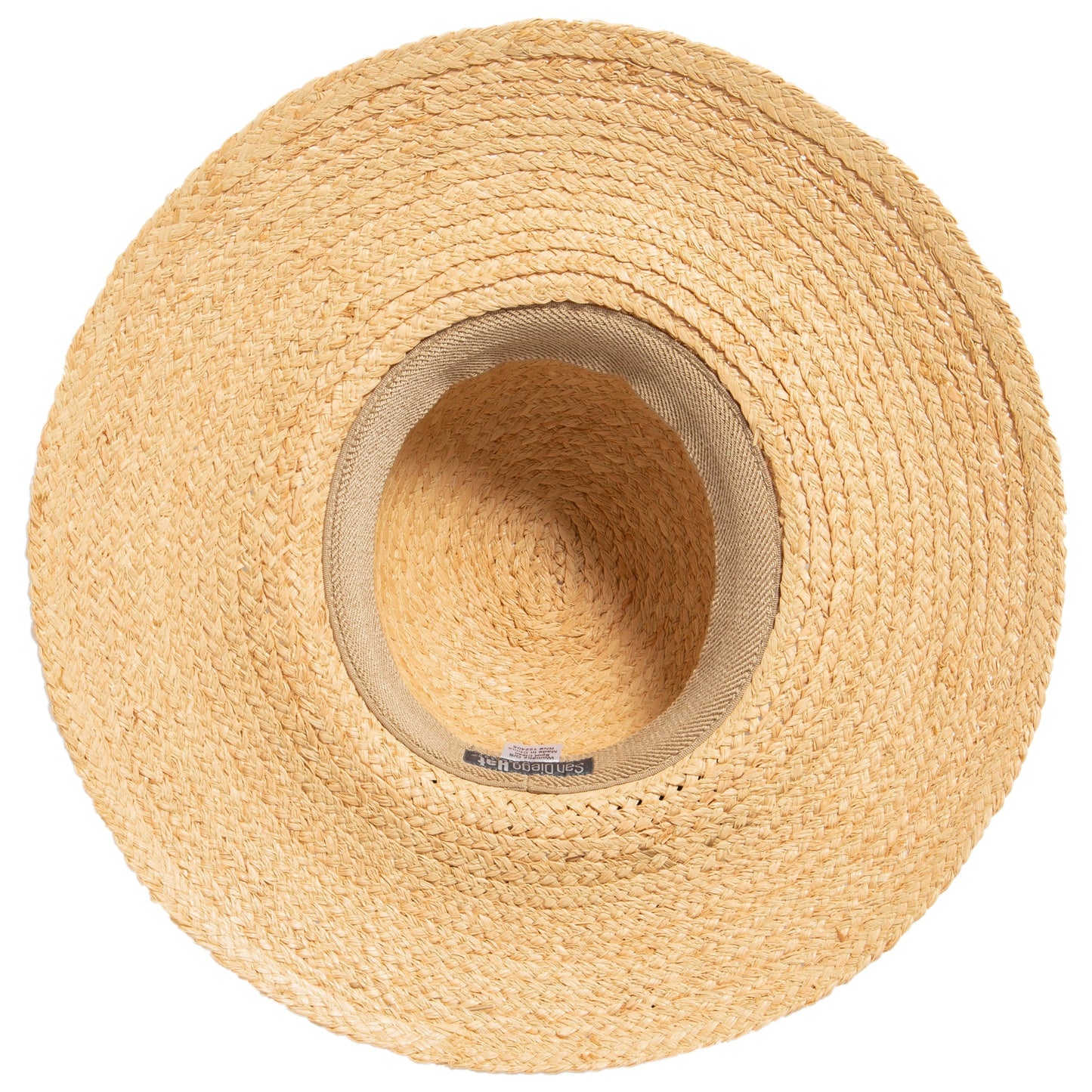 Women's Large Brim Raffia Hat With A Black Ribbon