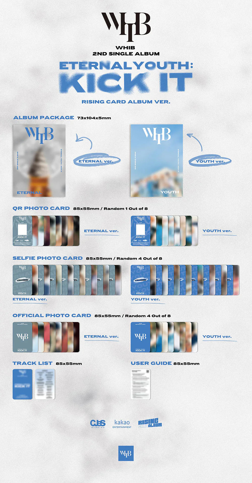 Whib - Eternal Youth: Kick It 2nd Single Album Rising Card Album Eternal Ver