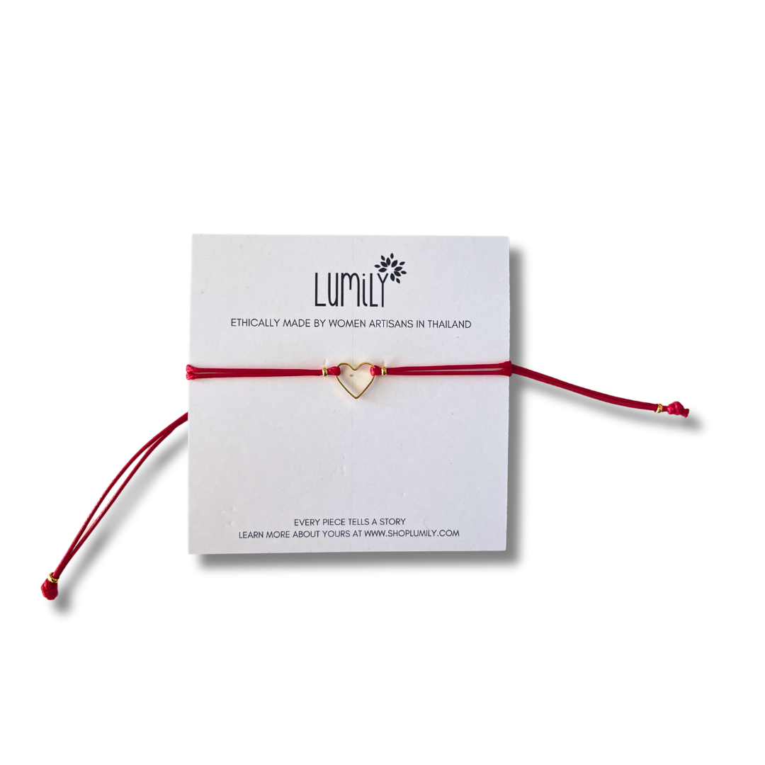 Heartstring Love Non-Tarnish Brass Heart Bracelet - Thailand - Osadia Concept Store