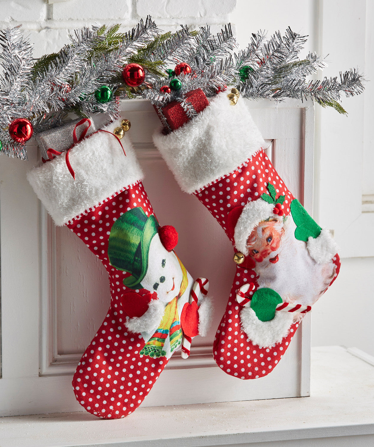 19" Retro Christmas Stocking SANTA