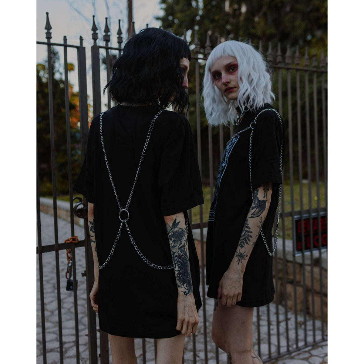 Sacrifiant Harness Body Jewelry | Silver Metal Chain Fashion Harness Accessory