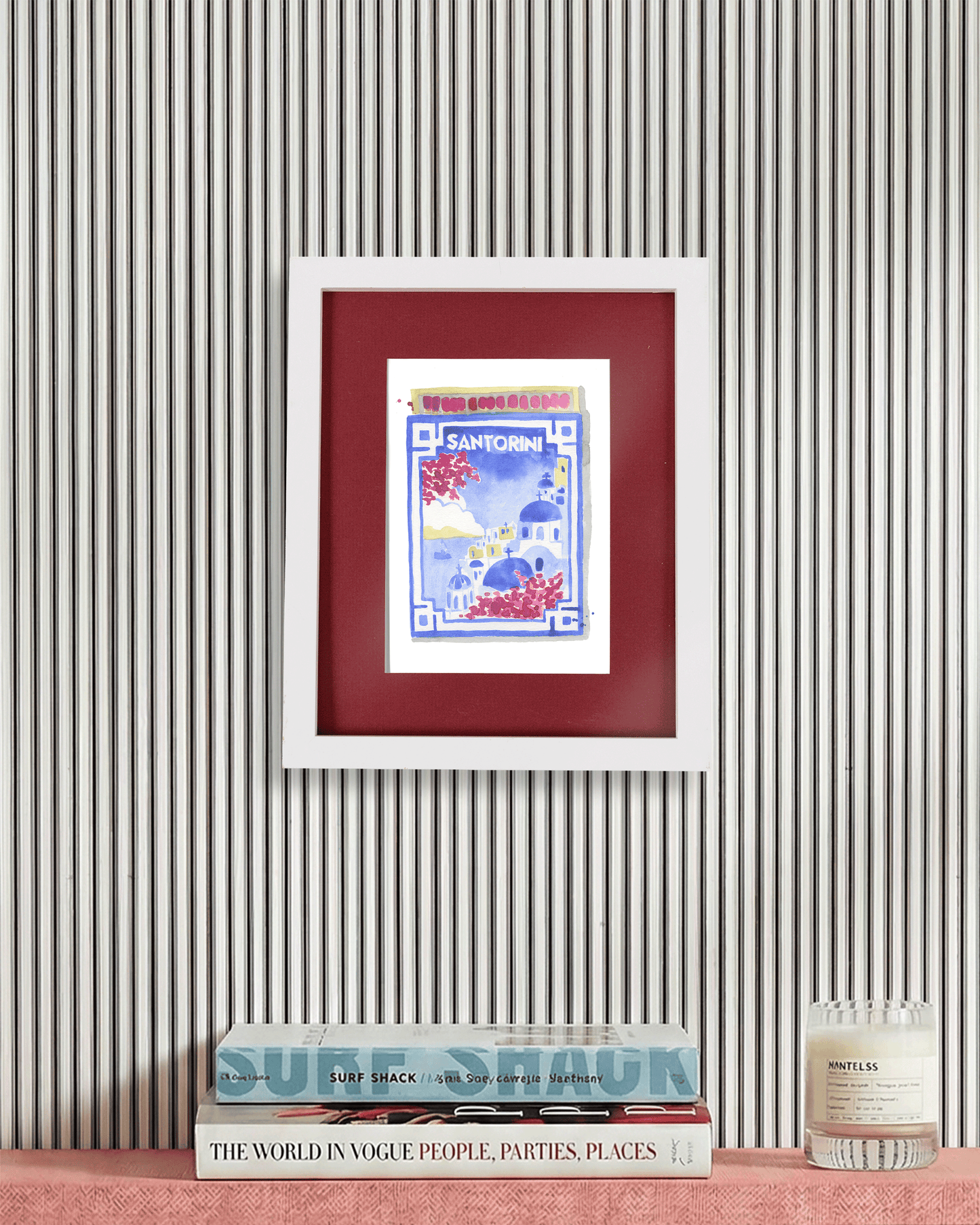 Santorini Matchbook Art Print