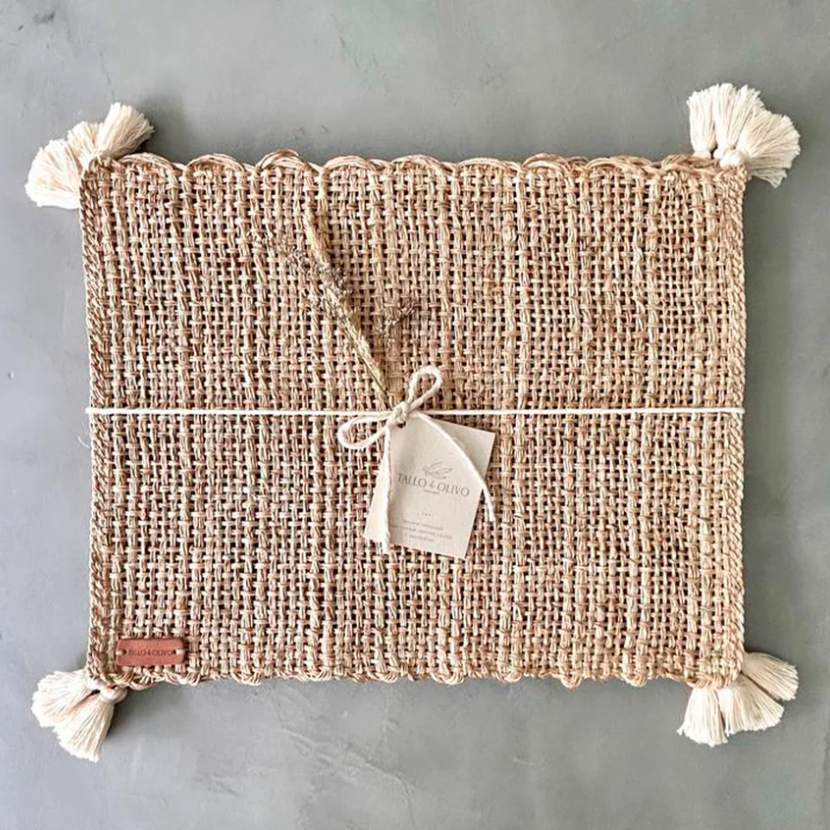 S/4 Rectangular Placemat with Tassels