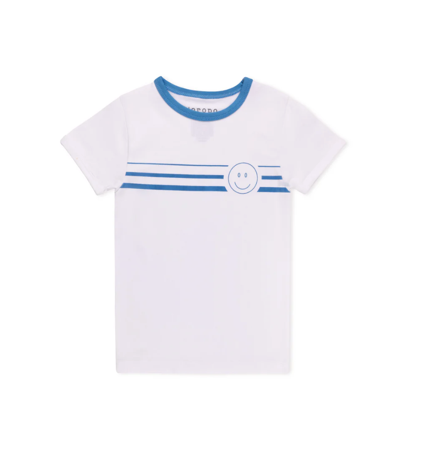 Smiley Chest Design Short Sleeve T-shirt