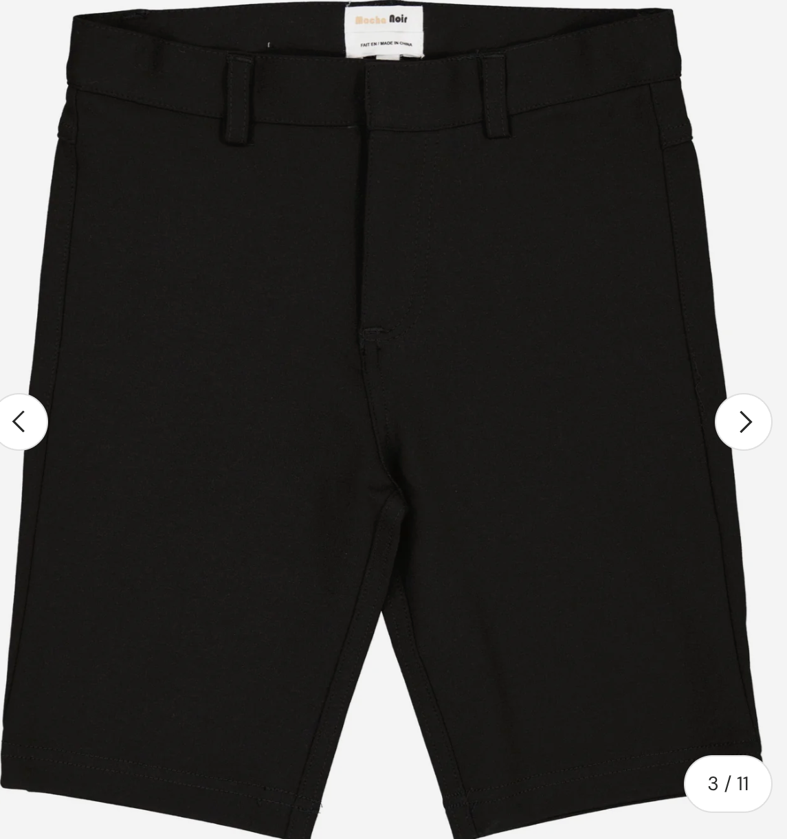 Skinny Fit Boys Dress Shorts- Black