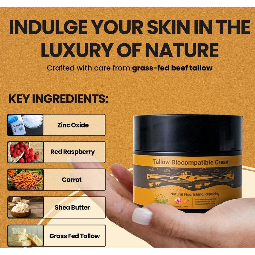 WhollyKaw Tallow Biocompatible Nourishing Cream 3.52 oz