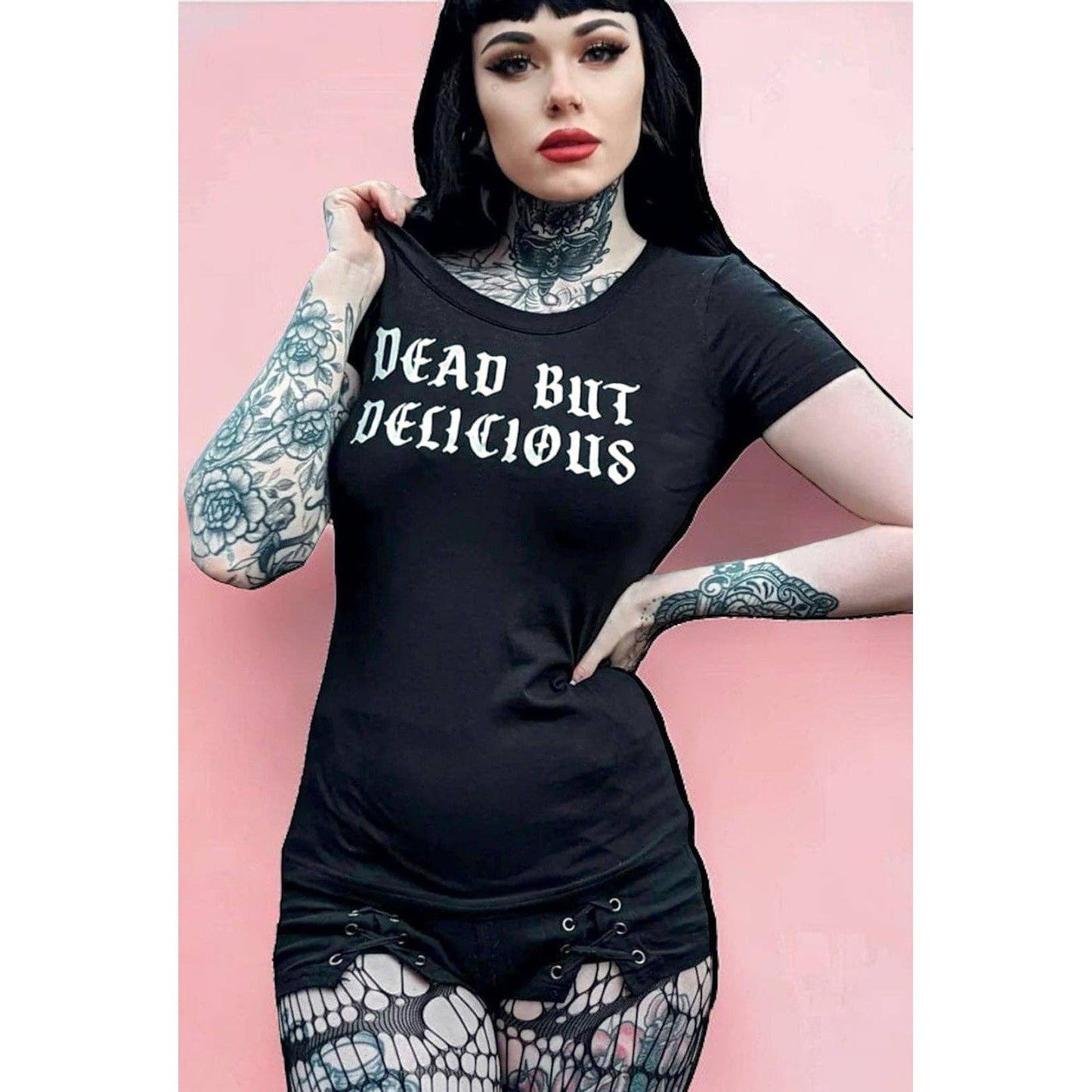 Sizes S-3X Dead But Delicious Living Dead Girl Tee in Black Plus Size Available