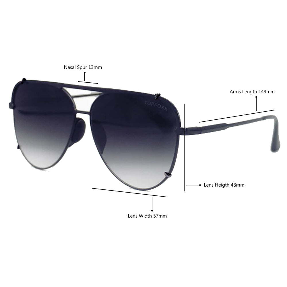 Smaller Cristina - Tangle Free - Faded Black Aviator Sunglasses Black