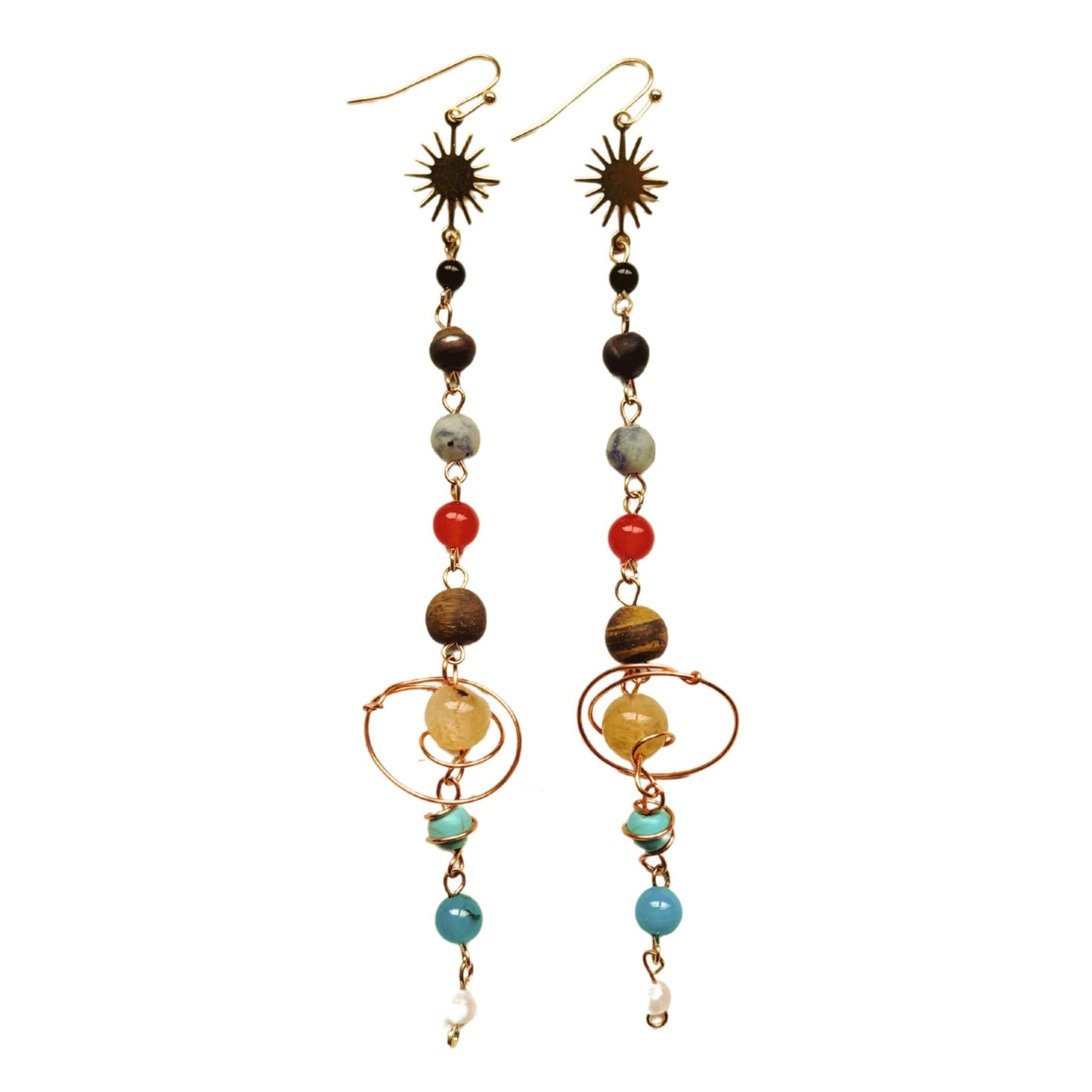 Solar System Shoulder Duster Earrings | 5.2" Long