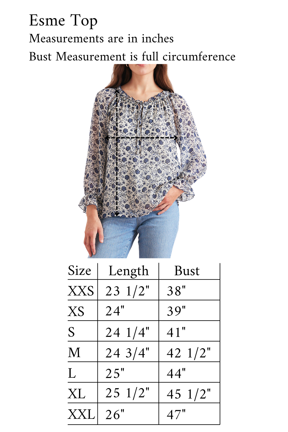 Esme Top in Sapphire Vines - Osadia Concept Store