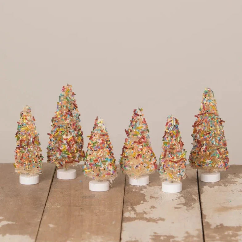 Sprinkles Bottle Brush Trees Set of 6 by Bethany Lowe Designs
