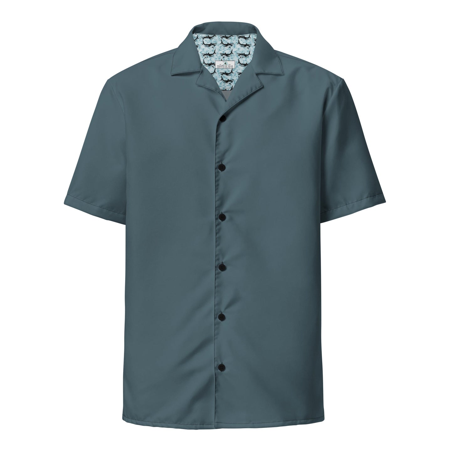 Labelless Stormy Squall Blue Button Down Camp Shirt