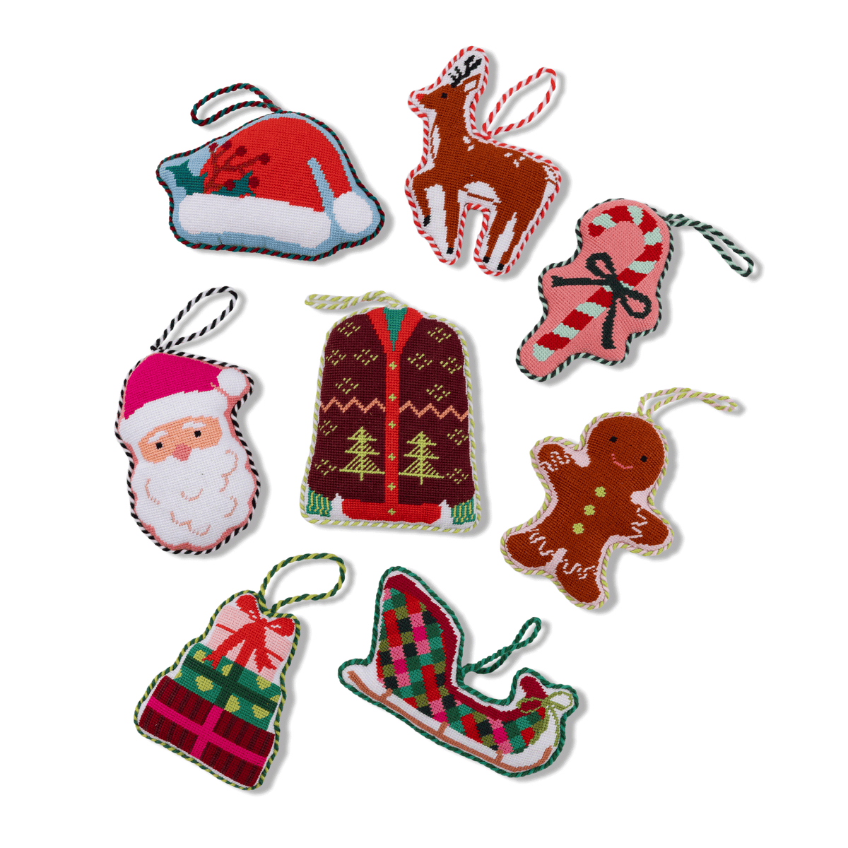 Needlepoint Icon Ornament - Santa Hat