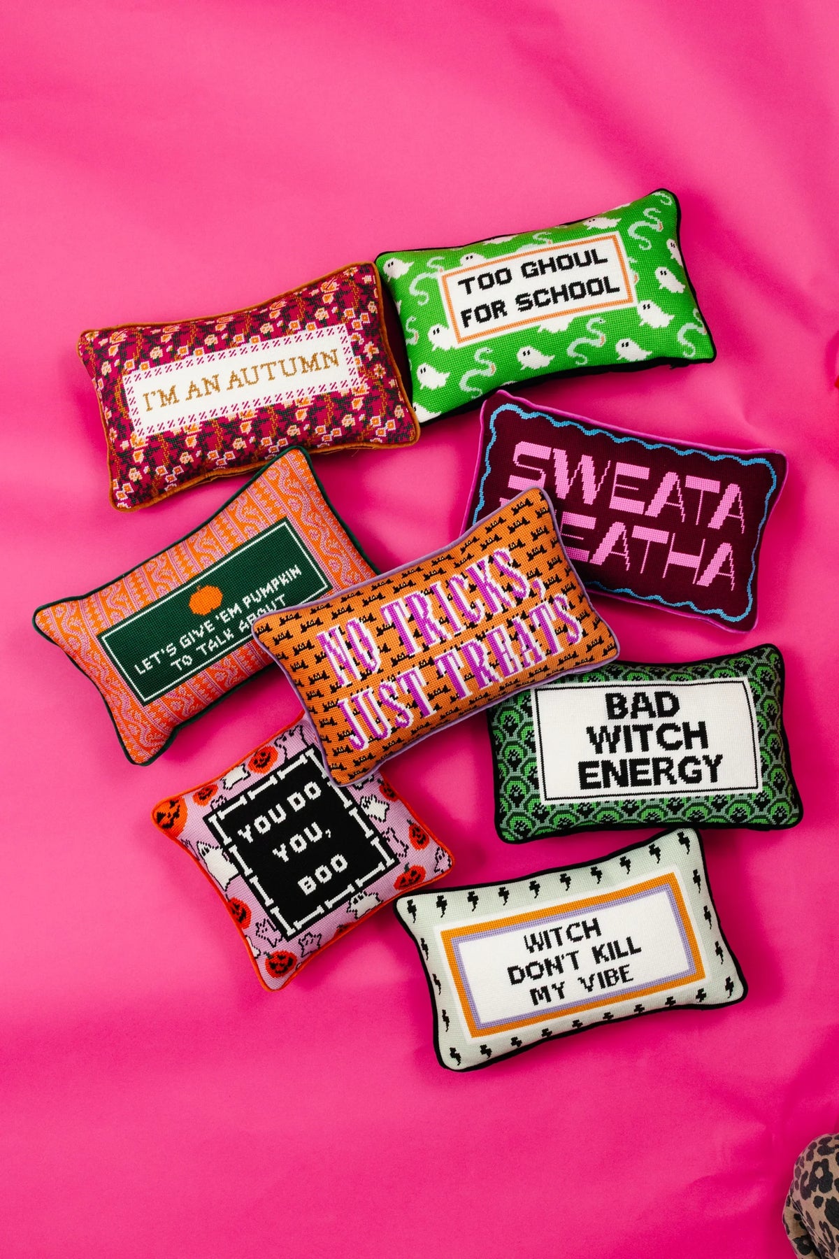 Sweata Weatha Needlepoint Pillow