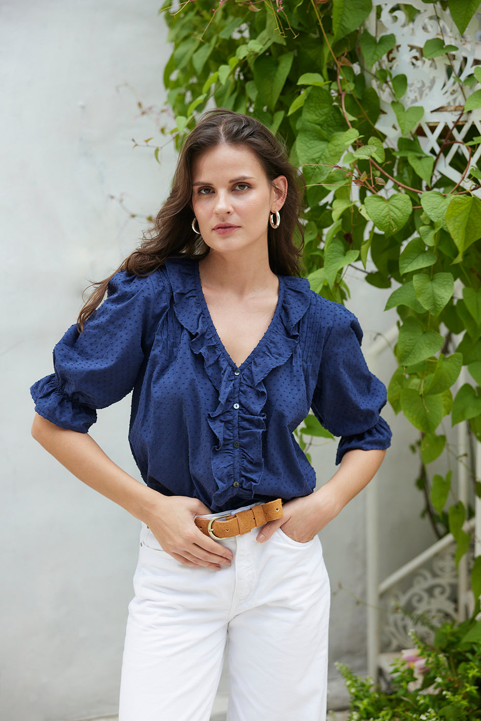 Chloe Shirt in Navy Solid - Osadia Concept Store