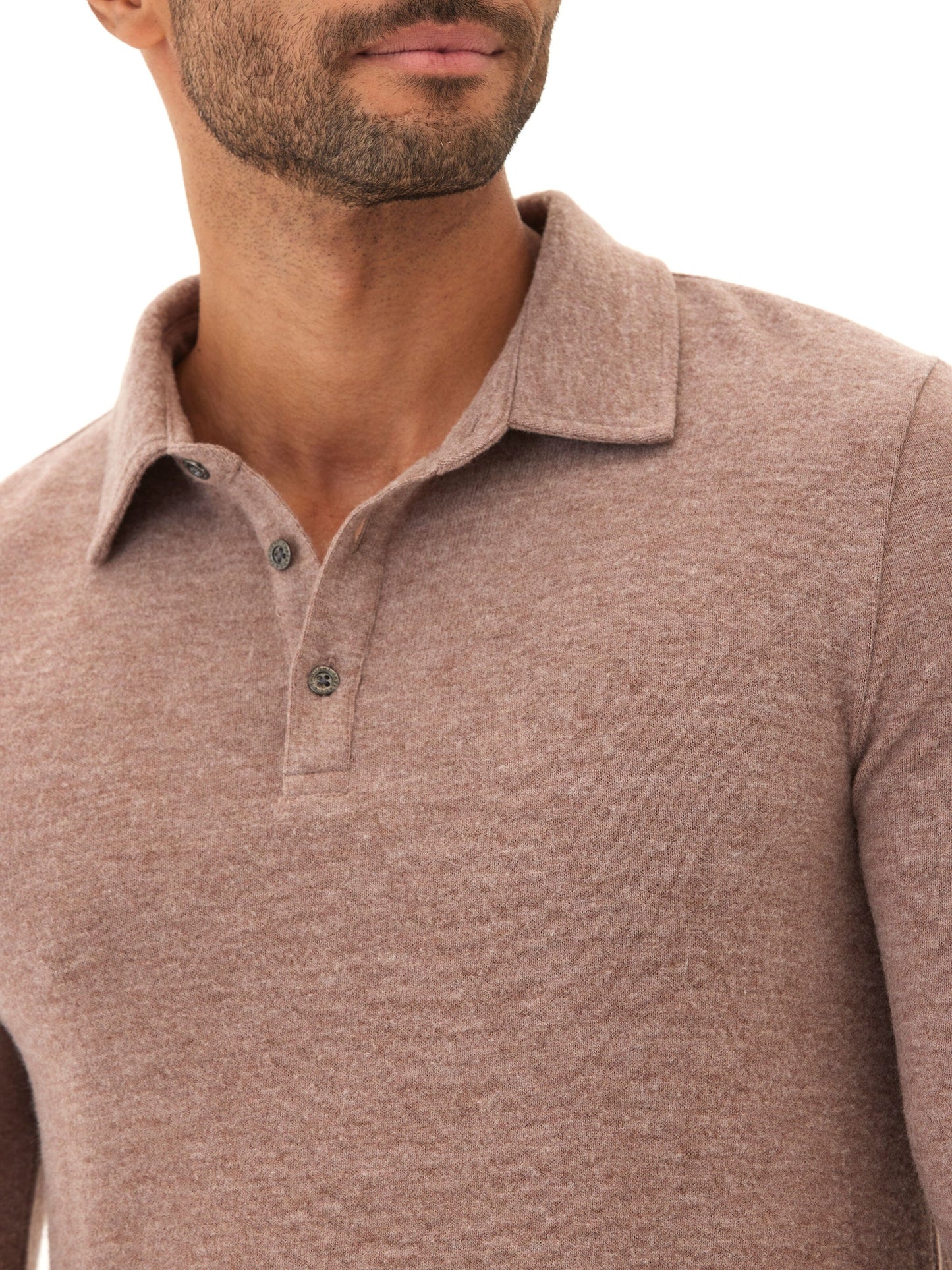 Henrique Sweater Knit Long Sleeve Polo