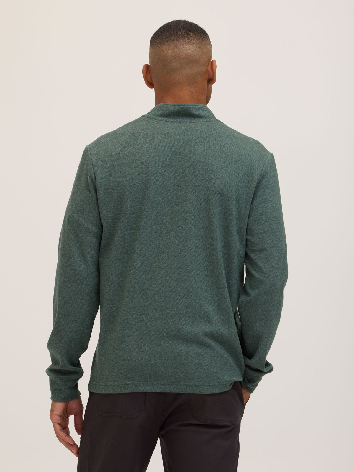 Kace Brushed Jacquard Quarter Zip Mock Neck