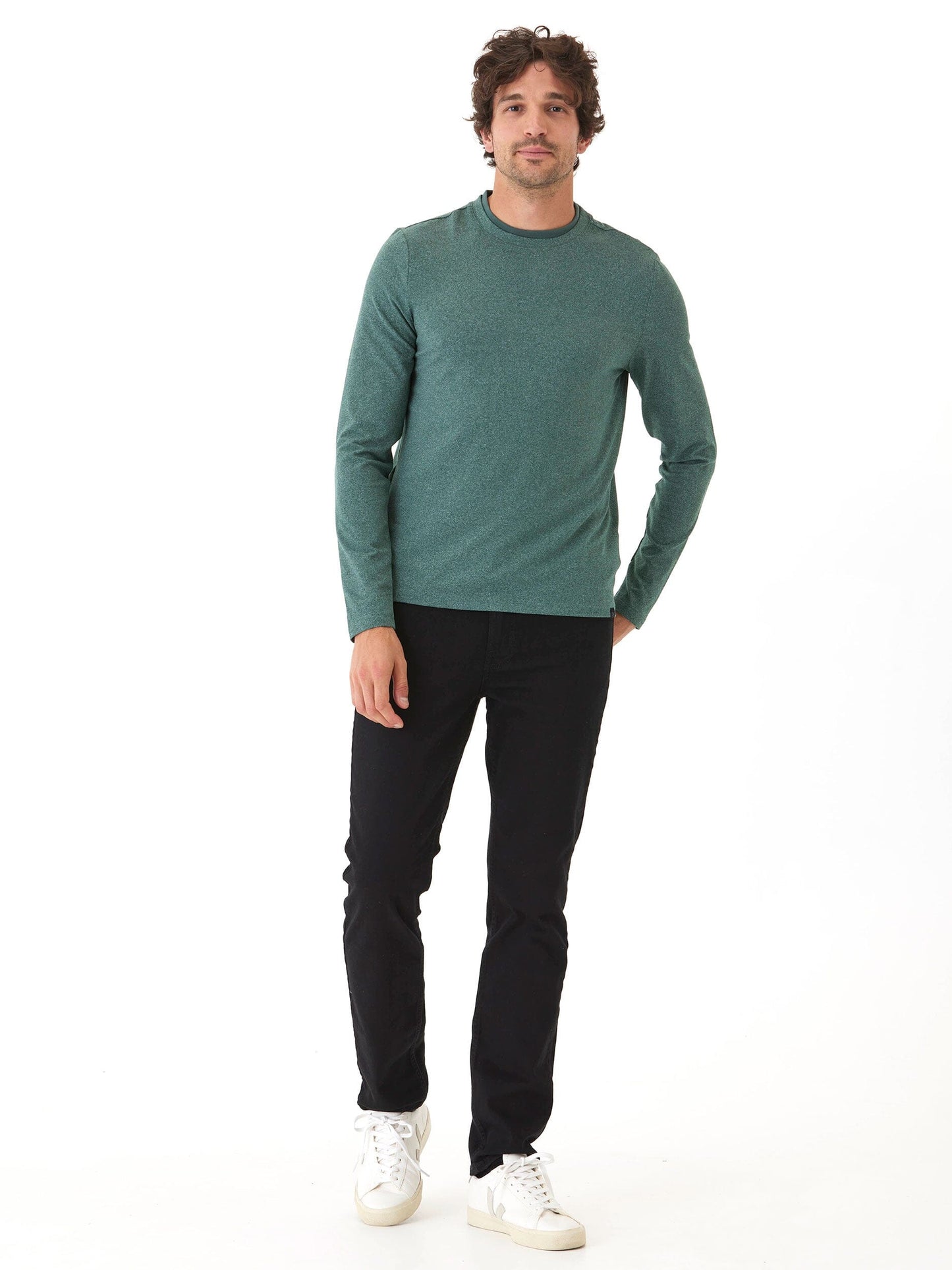 Parker Luxe Jersey Double Rib Long Sleeve Crew
