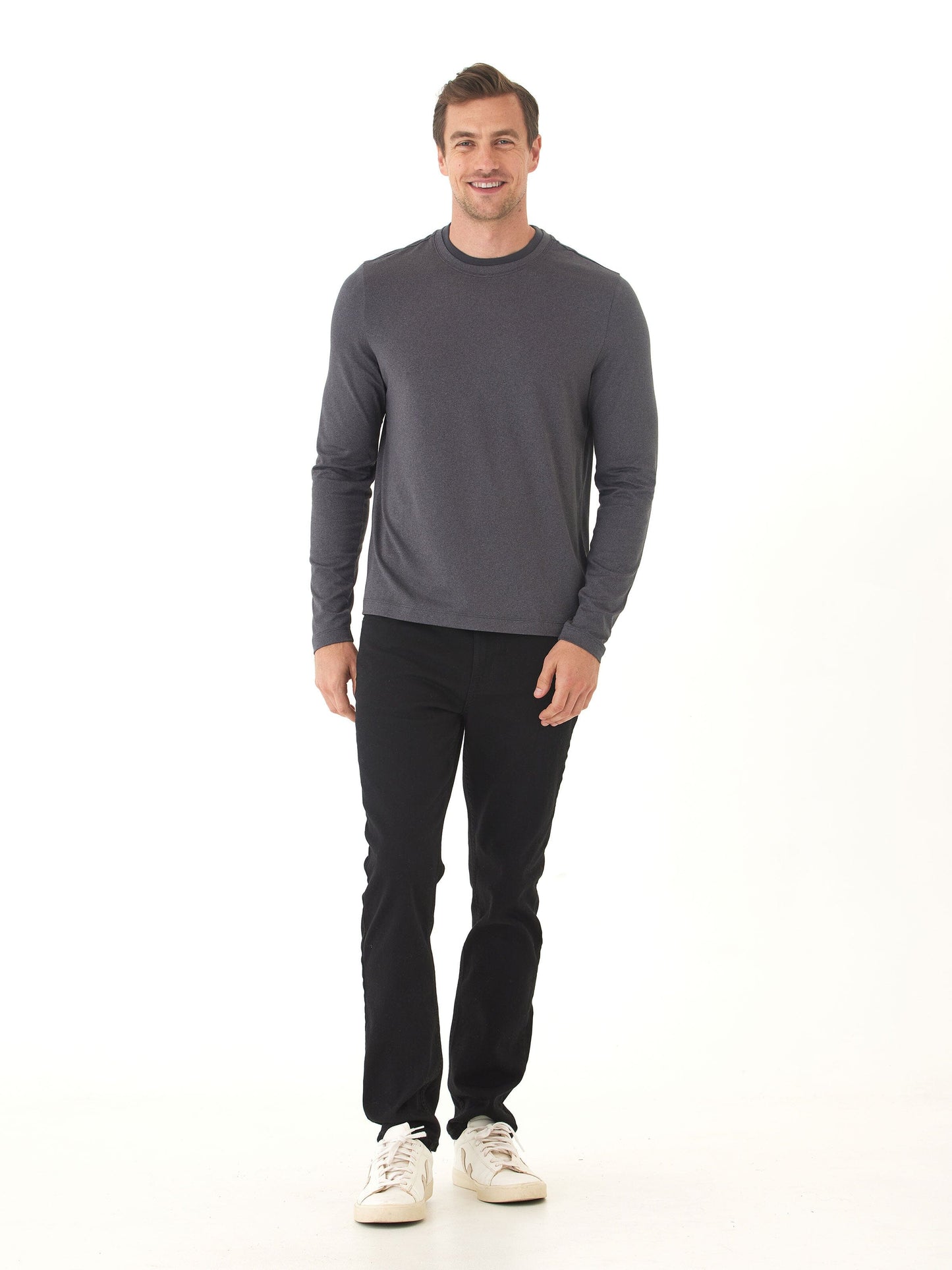 Parker Luxe Jersey Double Rib Long Sleeve Crew