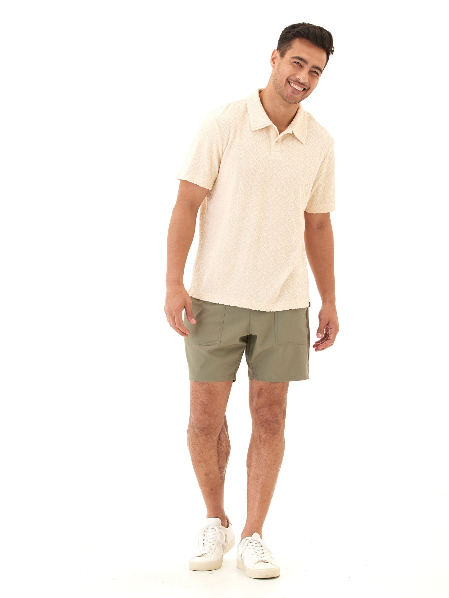 Darryn Jacquard Terry 2-Button Polo