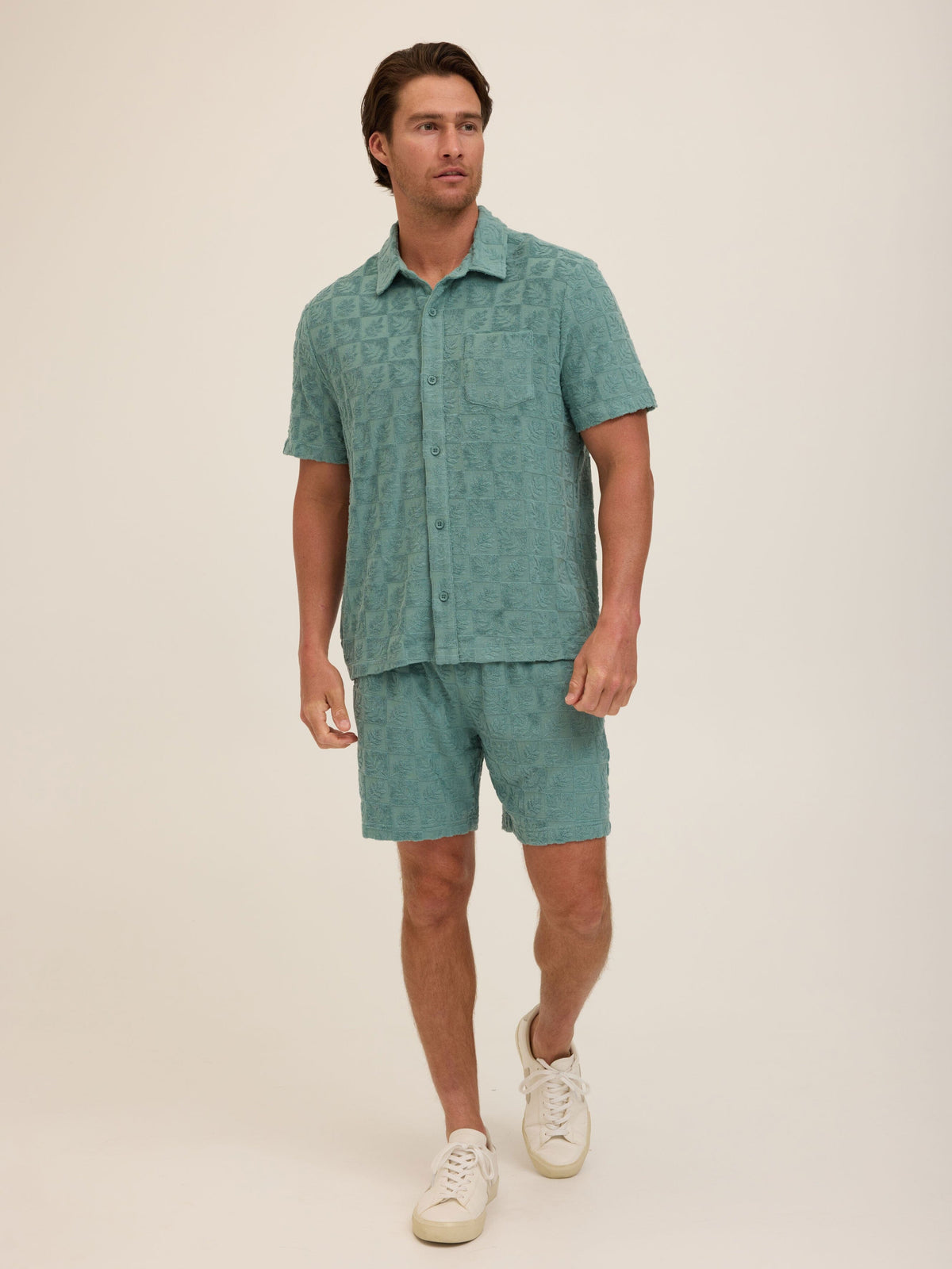 Mitchell Tile Leaf Jacquard Terry Short
