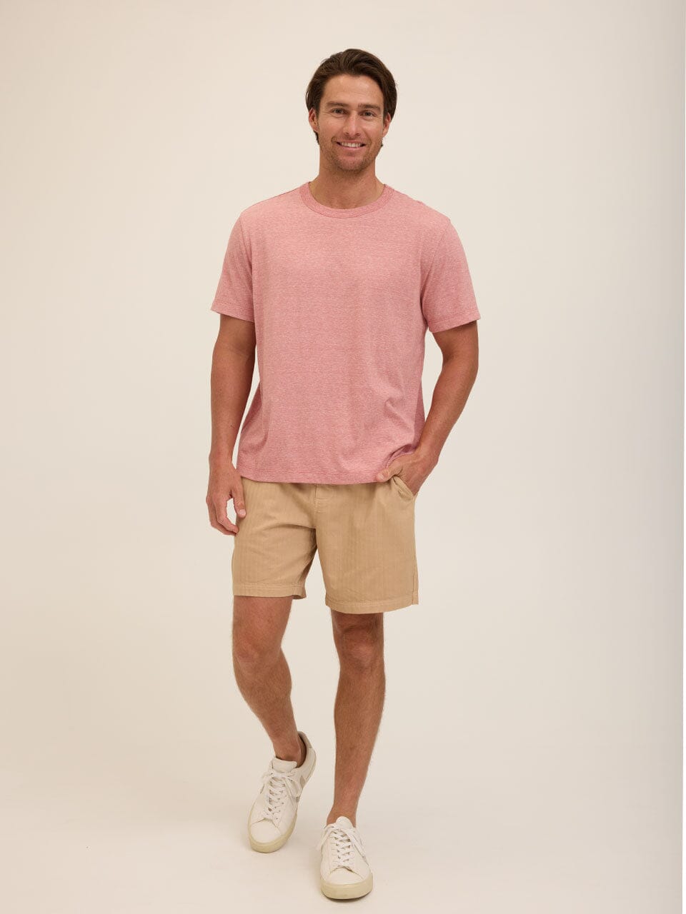 Johnny Light Fleck Jersey Relaxed Crew Tee