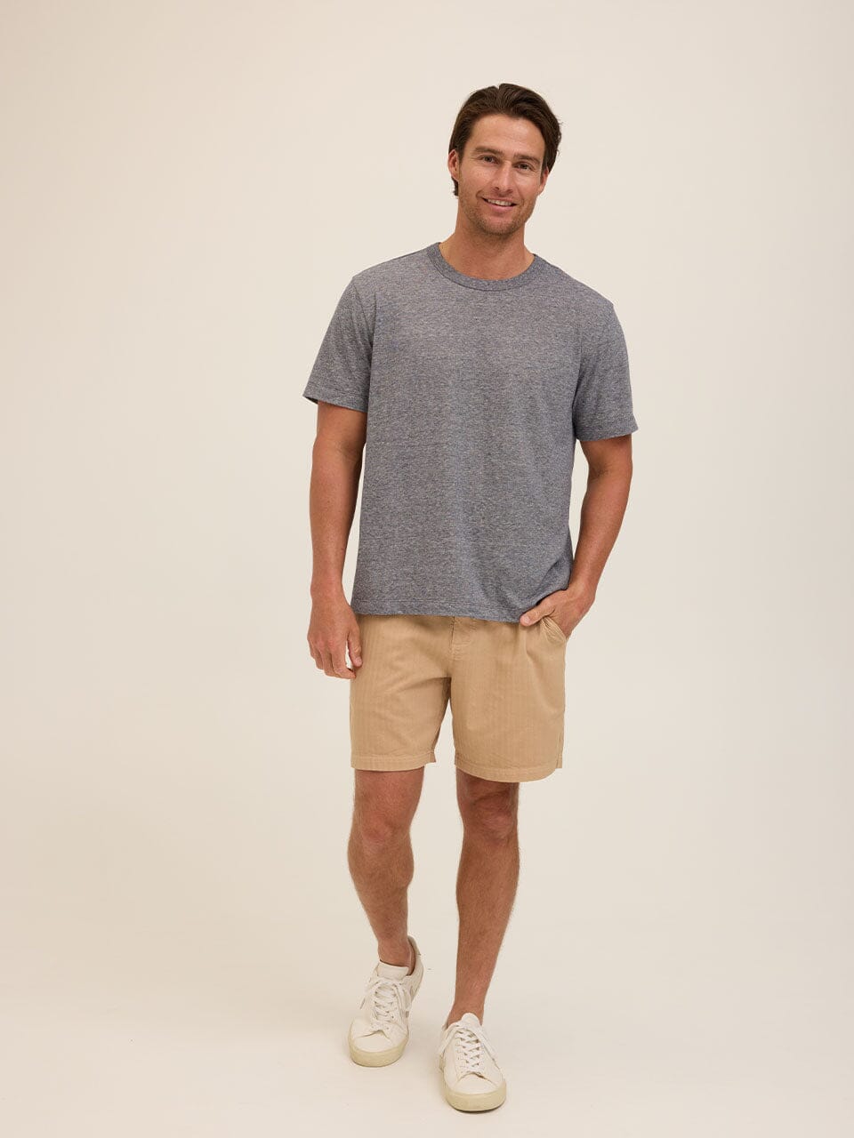 Johnny Light Fleck Jersey Relaxed Crew Tee