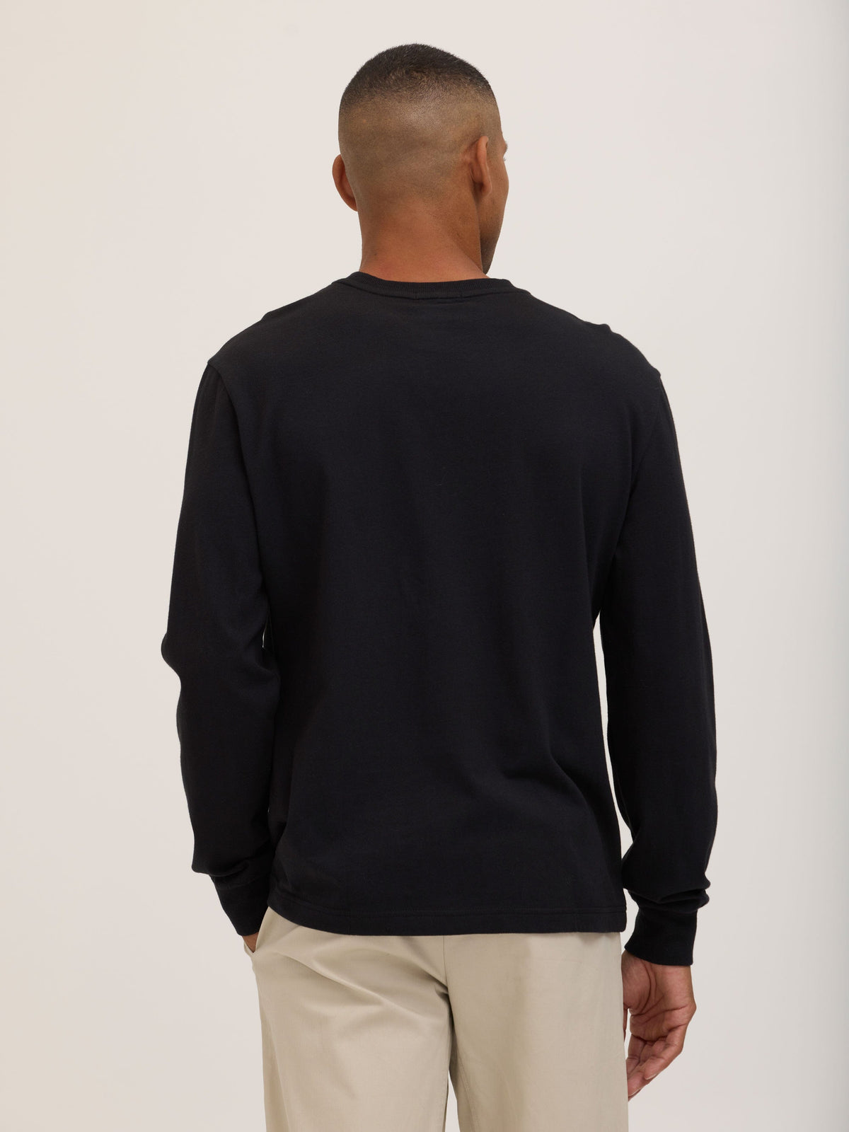 Bowery Essential Cotton Jersey Relaxed Fit Long Sleeve Tee