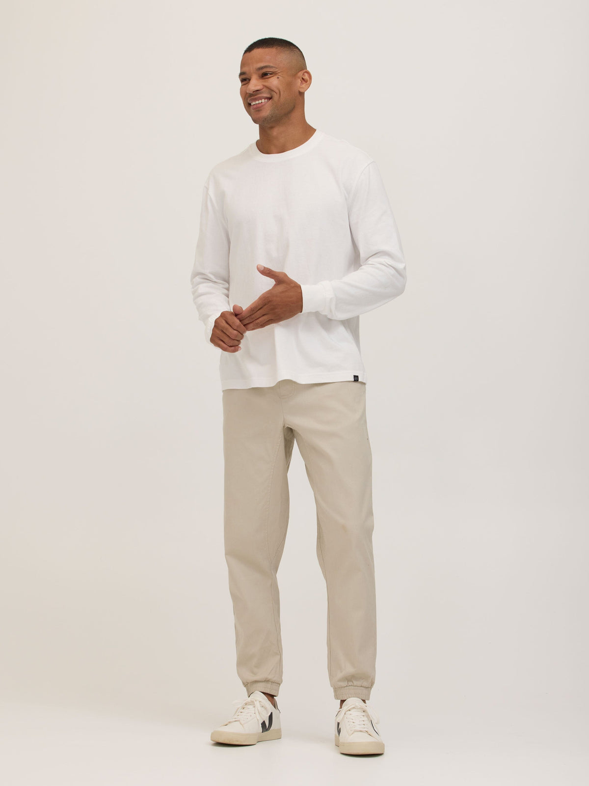 Bowery Essential Cotton Jersey Relaxed Fit Long Sleeve Tee
