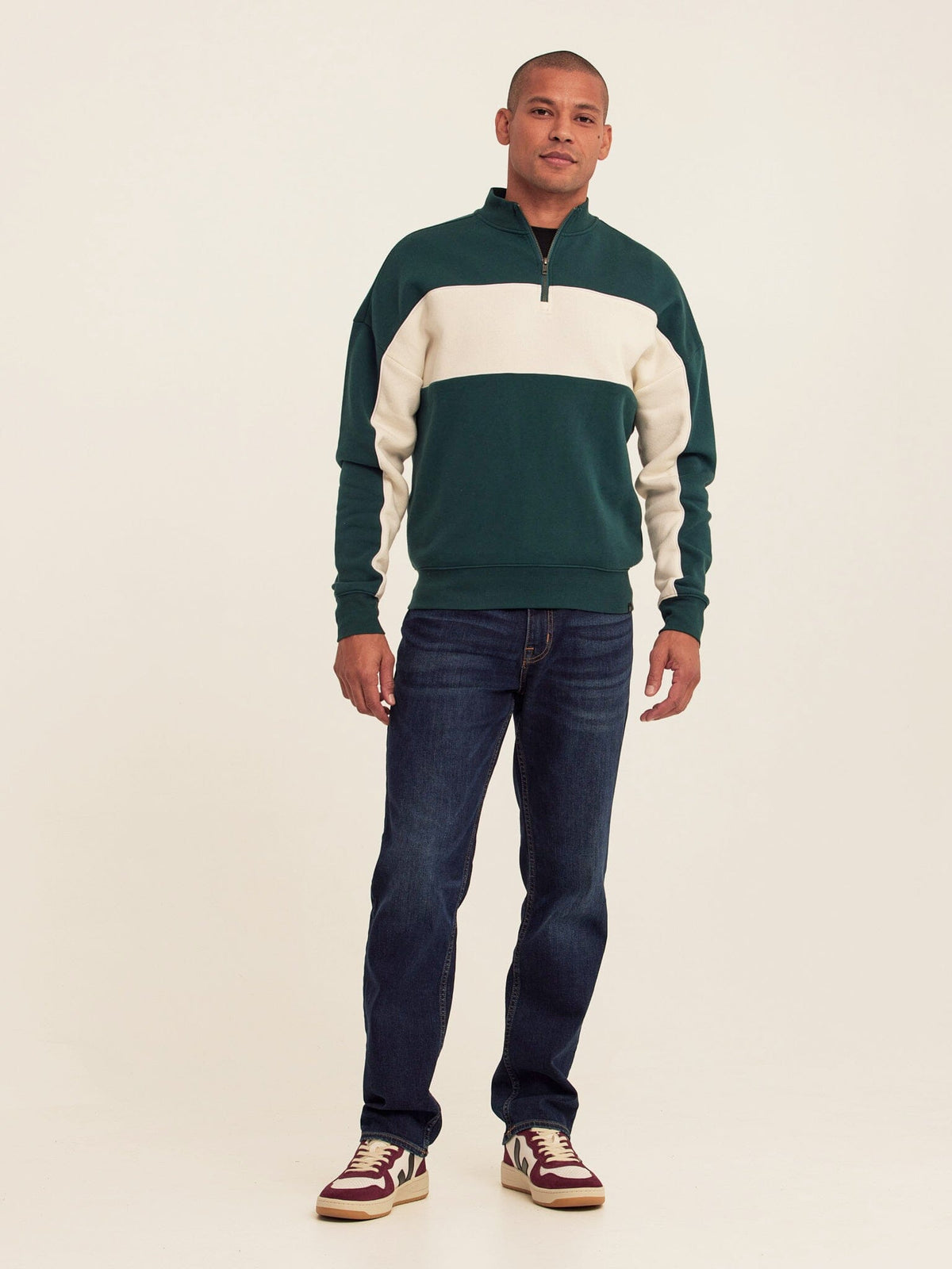 Angus CVC Fleece Colorblock Half Zip