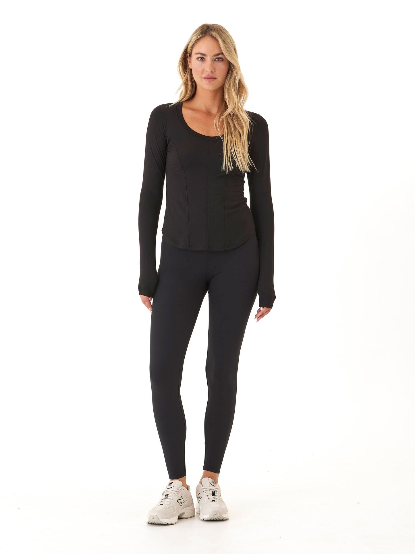 Kellie Heather Luxe Jersey Seam Detail Top