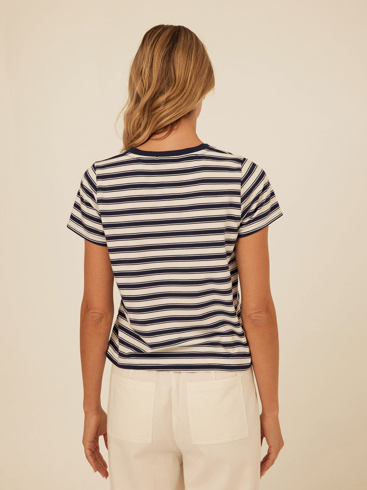 Maxine Stripe Eco Jersey V-Neck Tee