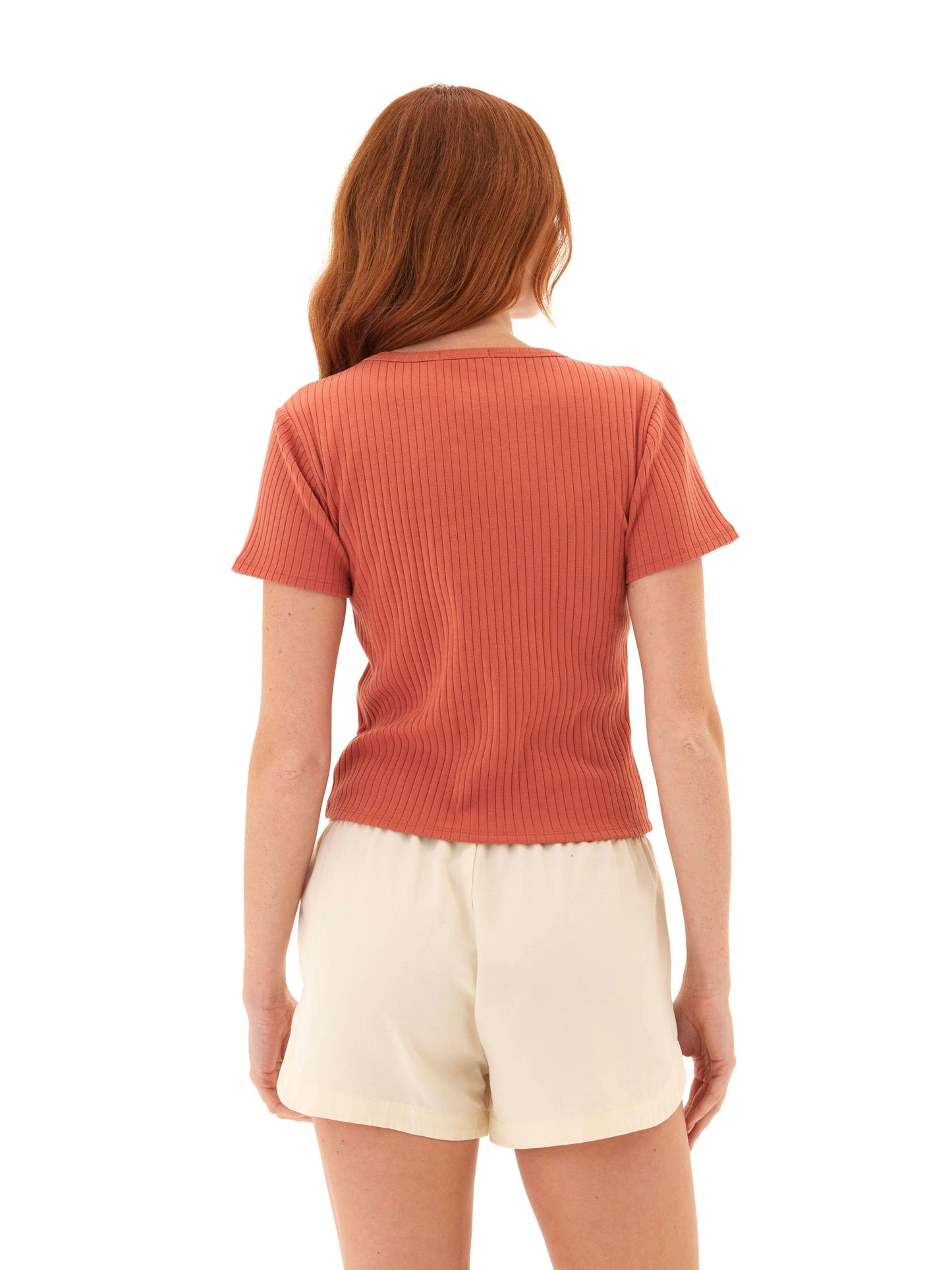 Felicia Organic Rib Scoop Neck Tee