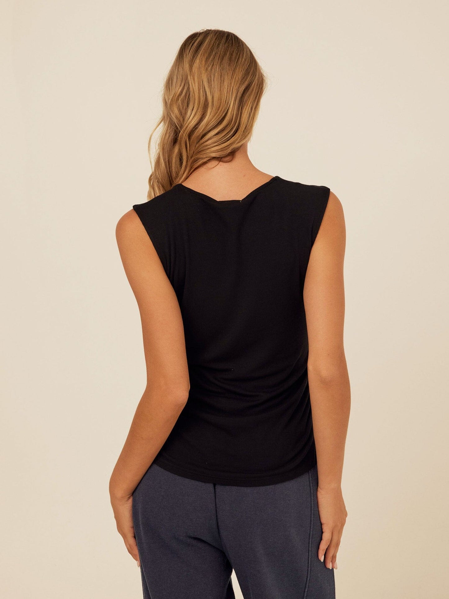 Brynlee Feather Rib Ruched Top