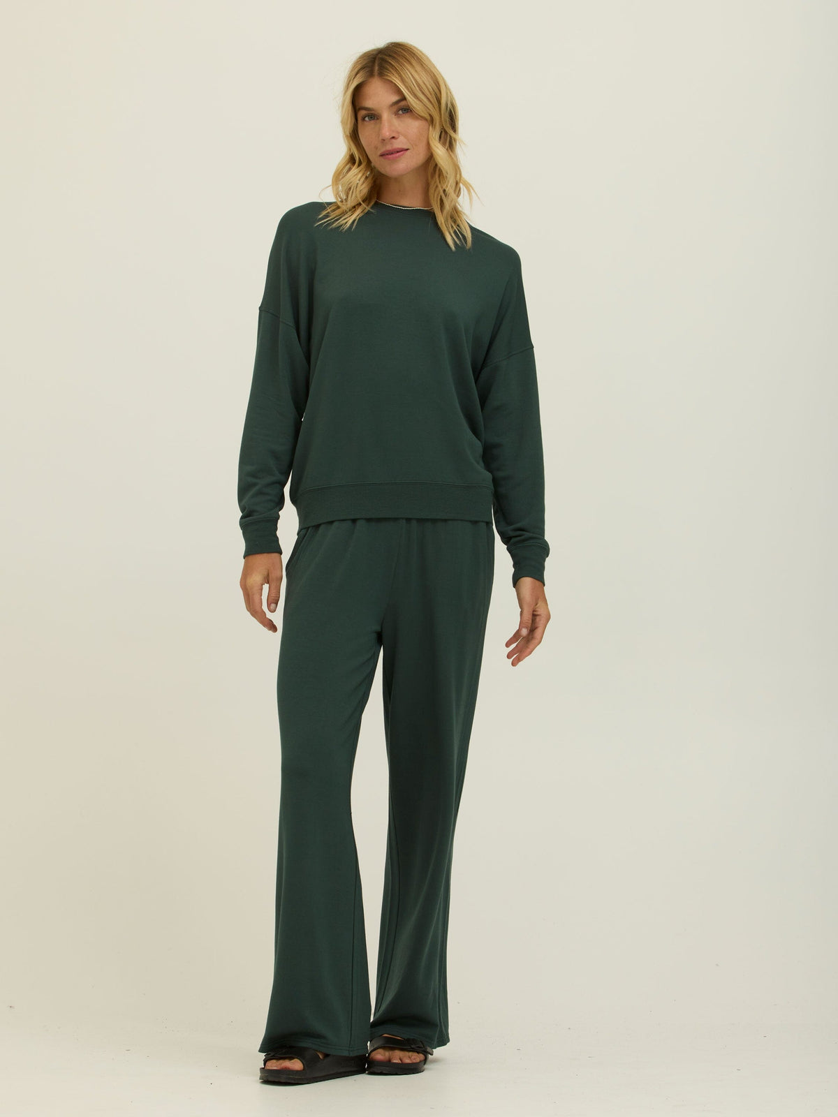 Esmeralda Feather Fleece Wide Leg Pant