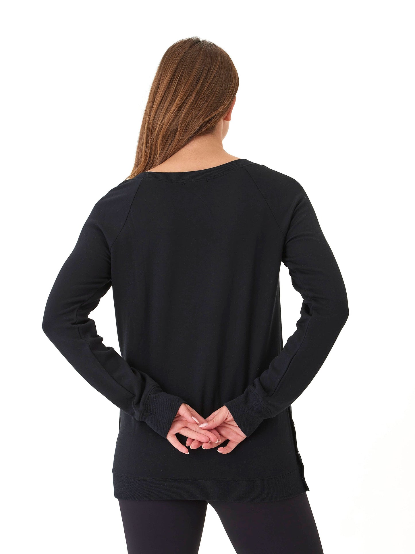 Roberta Feather Fleece Snap Button Sweatshirt